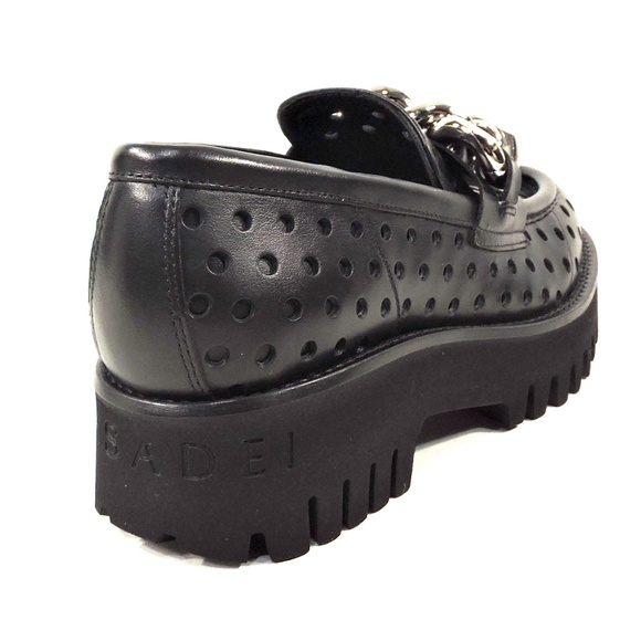 CASADEI 🇮🇹 WOMENS BLACK LEATHER COMFORT SUMMER LOAFERS - Picture 5 of 7